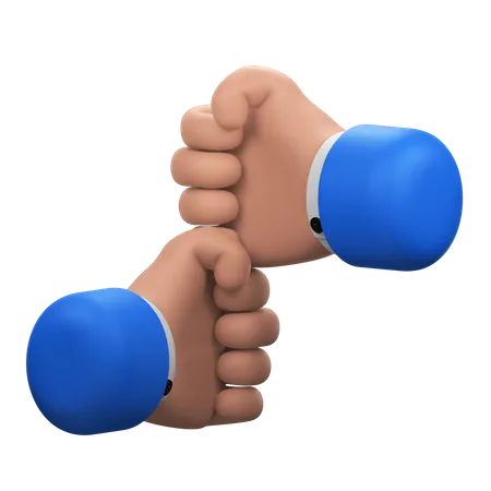 Fist Over Fist Hands Gesture  3D Icon