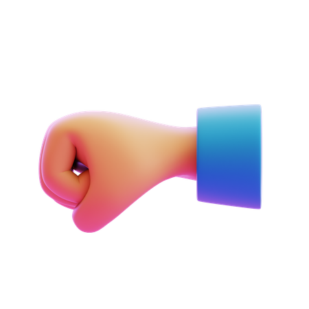 Fist Pointing Left Hand Gesture  3D Icon