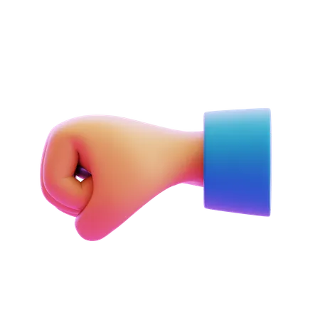 Fist Pointing Left Hand Gesture  3D Icon