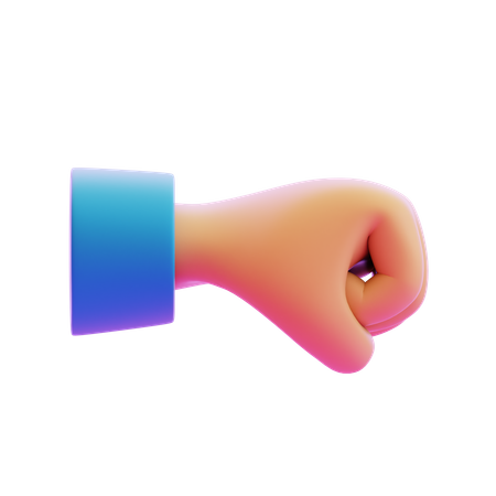 Fist Pointing Right Hand Gesture  3D Icon