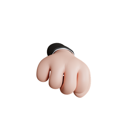 Fist Punch Hand 3D Icon