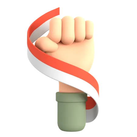 Fist With Flag  3D Illustration