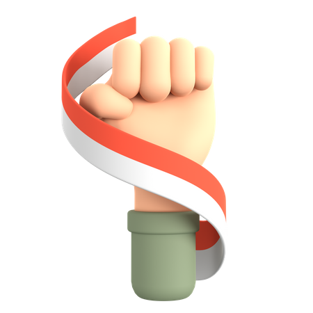 Fist With Flag  3D Illustration