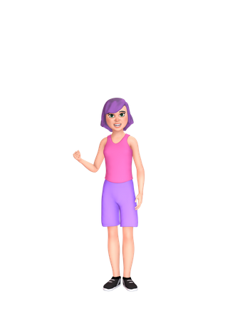Fit and healthy girl  3D Icon