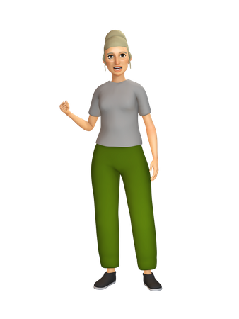 Fit and healthy old lady 3D Illustration
