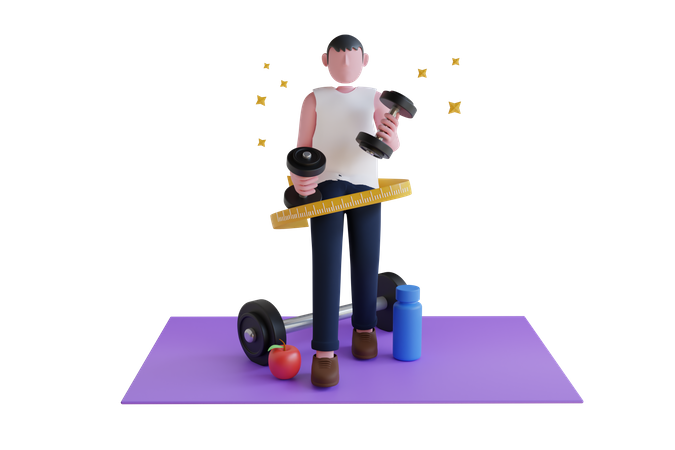 Fit Body  3D Illustration