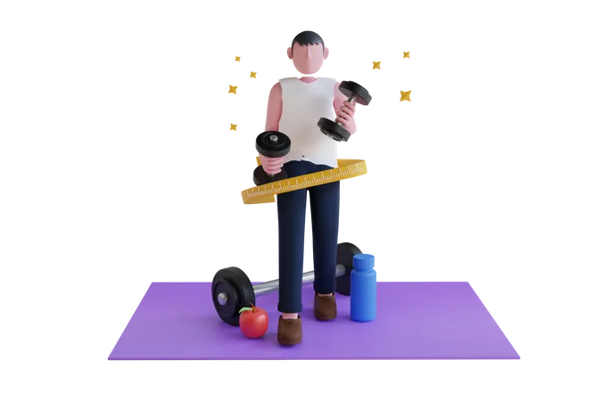 Fit Body  3D Illustration