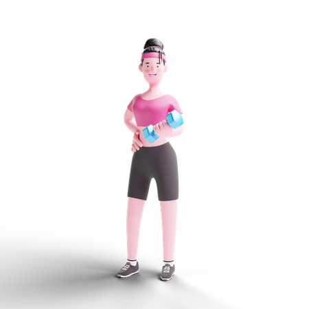 Fit girl Lifting Dumbells  3D Icon