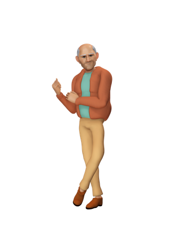 Fit old man 3D Illustration