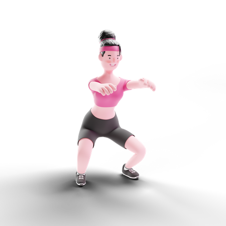 Fit woman Lifting Dumbells  3D Illustration