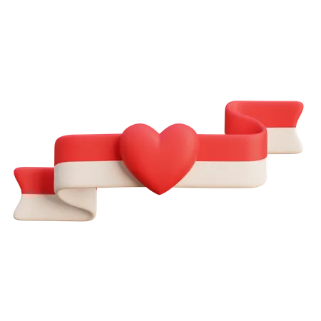 Fita de bandeira da Indonésia  3D Icon