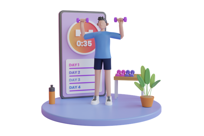 Fitness App  3D Icon