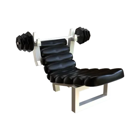 Fitness barbell and support chair  3D Illustration