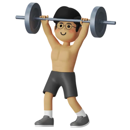 Fitness Barbell Shoulderpress  3D Illustration
