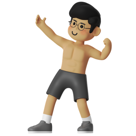 Fitness Body Builder  3D Illustration