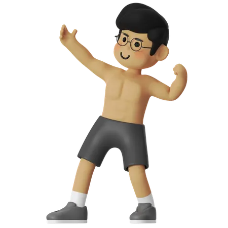 Fitness Body Builder  3D Illustration