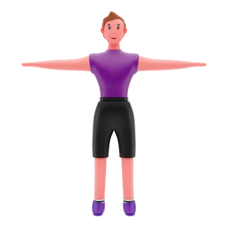 Fitness Boy  3D Illustration