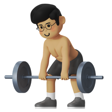 フィットネスデッドリフト  3D Illustration