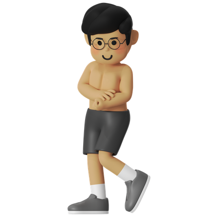 Fitness Flexing Pose  3D Illustration