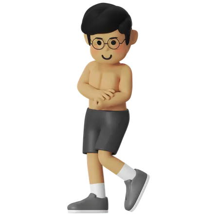 Fitness Flexing Pose  3D Illustration