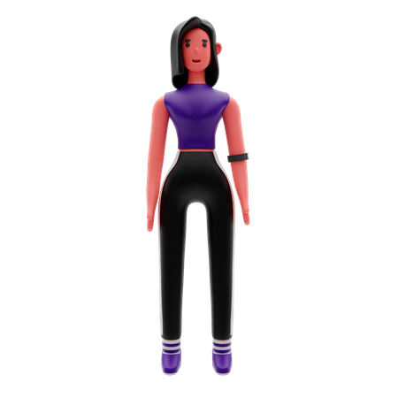 Fitness Girl  3D Illustration