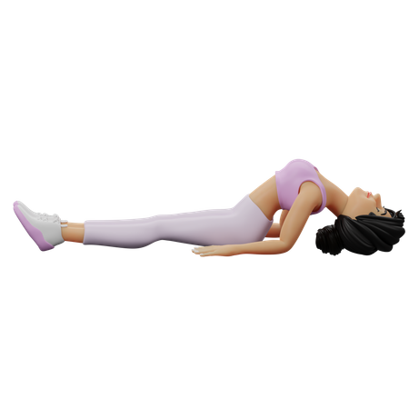 Fitness Girl Doing Fish Pose  3D Illustration