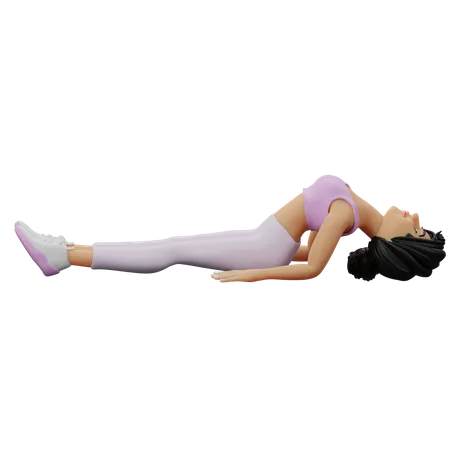 Fitness Girl Doing Fish Pose  3D Illustration