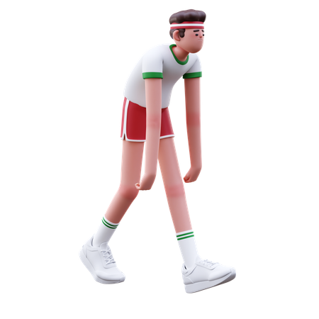 Homem fitness cansado do treino  3D Illustration