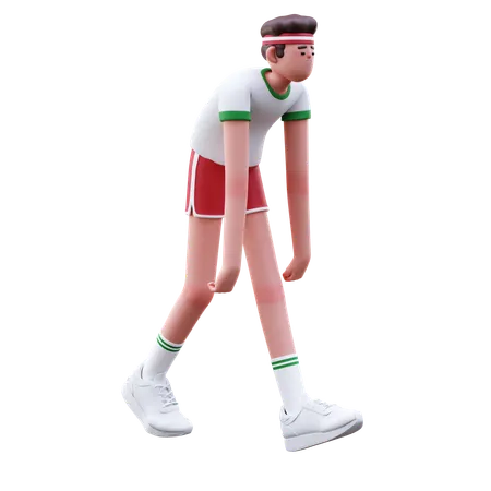 Homem fitness cansado do treino  3D Illustration