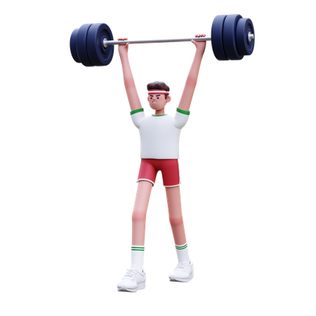 Homem fitness fazendo exercícios de levantamento de peso  3D Illustration