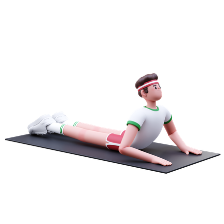 Homem fitness fazendo pose de ioga  3D Illustration