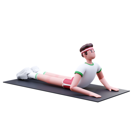 Homme de remise en forme faisant une pose de yoga  3D Illustration