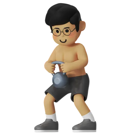 Fitness Kettle Weight  3D Illustration