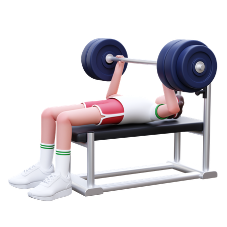 Fitness Man Doing Bench Press Exercise  3D Icon