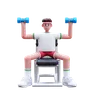 Fitness Man Doing Dumbbell Exercise