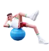 Fitness Man Doing Exercise With Yoga Ball