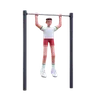 Fitness Man Doing Pull Up Exercise