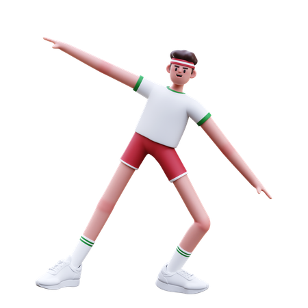 Fitness Man Doing Stretching  3D Icon