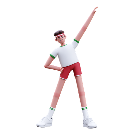 Fitness Man Doing Stretching Exercise  3D Icon