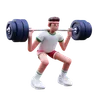 Fitness Man Doing Weight Lifting Exercise