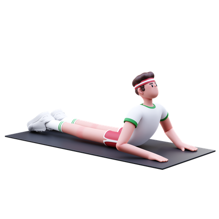 Fitness Man Doing Yoga Pose  3D Illustration