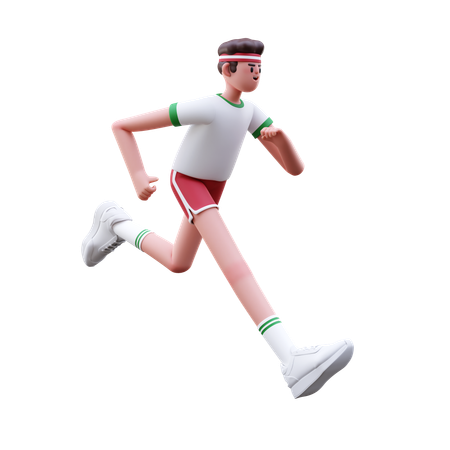 Fitness Man Running  3D Illustration