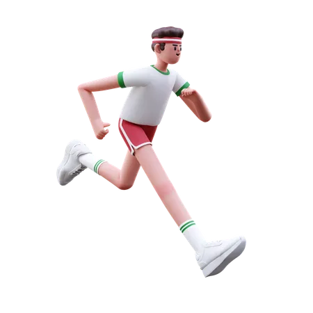 Fitness Man Running  3D Illustration