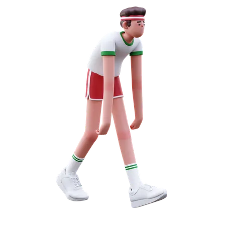 Fitness Man Tired From Workout  3D Illustration