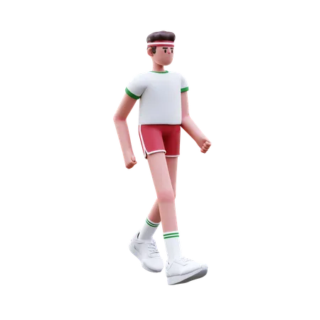 Fitness Man Walking  3D Illustration