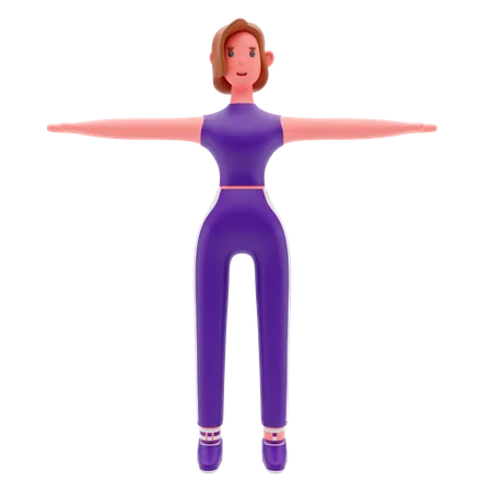 Mujer fitness  3D Illustration