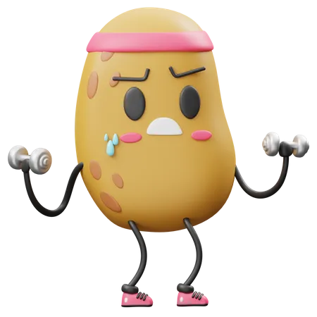 Fitness Potato  3D Icon