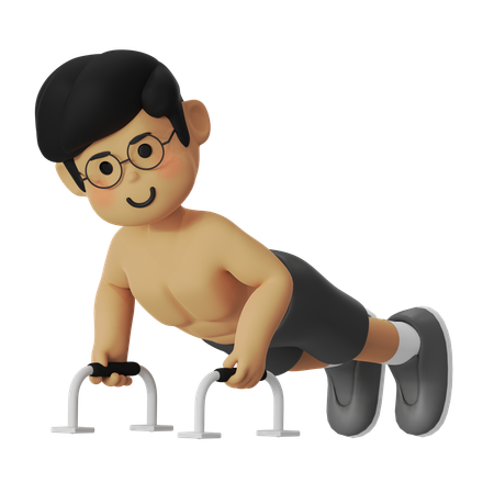 Fitness Push Up  3D Illustration