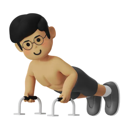 Fitness Push Up  3D Illustration