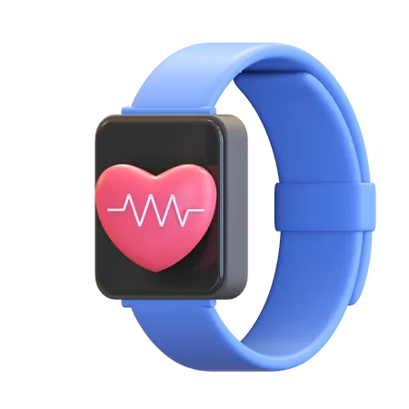 Smartwatch With Heart Rate Counter Icon 3 D Illustration 3D Illustration